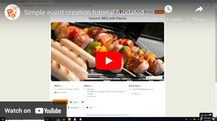 Event Creation Video Tutorial